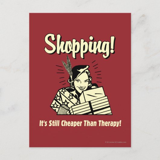 Shopping: Cheaper Than Therapy Postkarte (Vorderseite)
