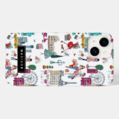 Shopping City Girl Illustration Muster Case-Mate iPhone Hülle (Rückseite (Horizontal))