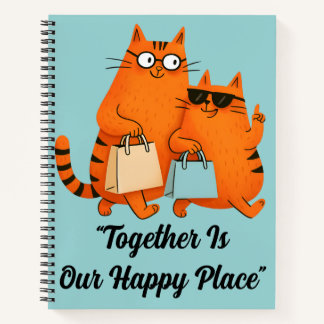 Shopping Day Cat Love Spiral Notebook Notizblock