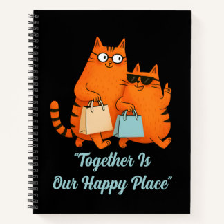 Shopping Day Cat Love Spiral Notebook Notizblock