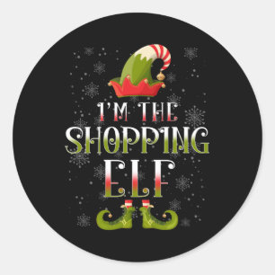 Shopping Elf Weihnachtsgeschenk Runder Aufkleber