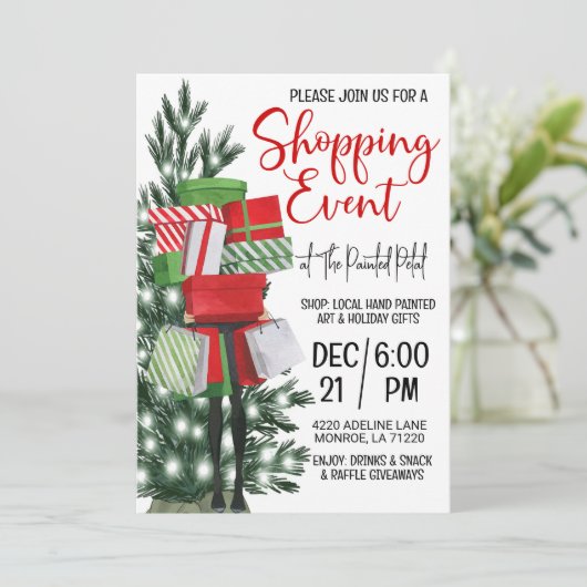 Shopping-Event Einladung (Stehend Vorderseite)