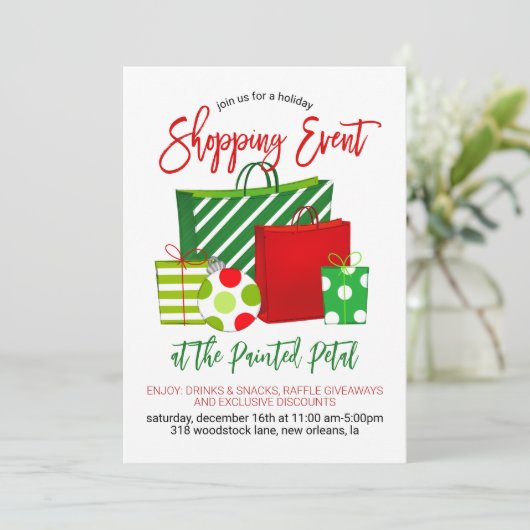Shopping-Event Einladung (Stehend Vorderseite)