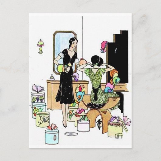 Shopping für Hüte Postkarte (Vorderseite)