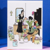 Shopping für Hüte Postkarte