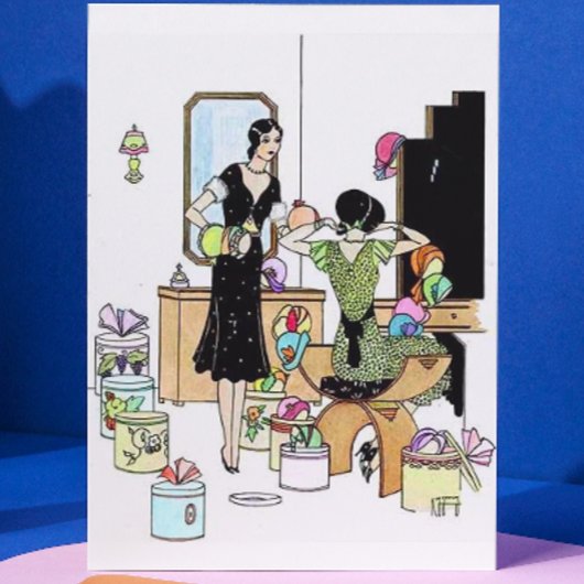 Shopping für Hüte Postkarte