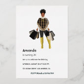 Shopping Girl Birthday Party Einladung (Rückseite)