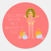 Shopping Girl Sticker (Vorderseite)
