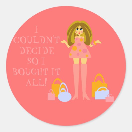 Shopping Girl Sticker (Vorderseite)