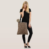 Shopping Grocery Tote Bag Leopard Print Brown Tasche (Am Model)
