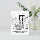 Shopping im Internet. Der Mensch kauft nur Bier. Postkarte (Stehend Vorderseite)
