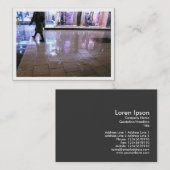 Shopping im Regen, Mini-Foto Visitenkarte (Vorne/Hinten)