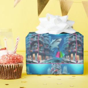 Shopping in der Unterwasserstadt Geschenkpapier