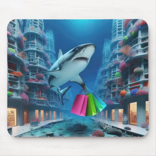Shopping in einer Unterwasserstadt Mousepad (Vorne)