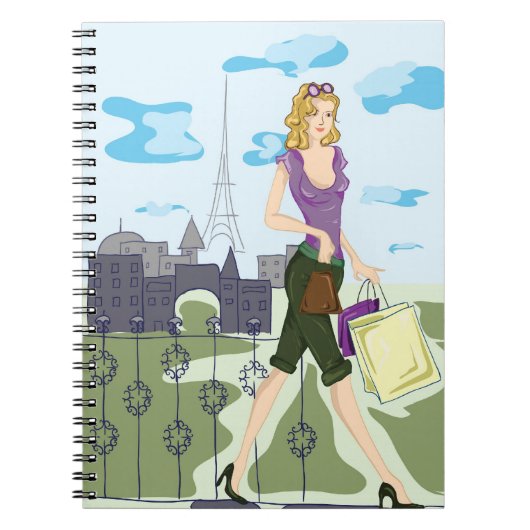 Shopping in Paris Notebook Notizblock (Vorderseite)