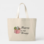Shopping is my Therapy - Shopping Tote Jumbo Stoffbeutel (Rückseite)