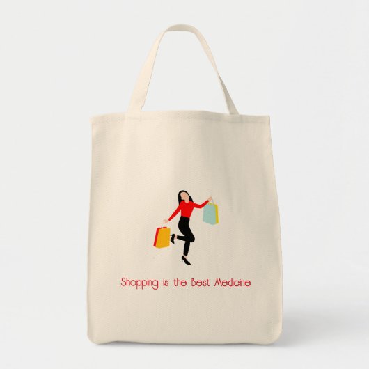 Shopping ist die beste Medizin Tragetasche (Vorne)