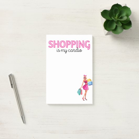 Shopping ist mein Cardio Post-it Klebezettel (Büro)