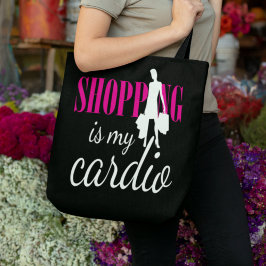 Shopping ist meine Cardio Graphic Print (v2) Tasche