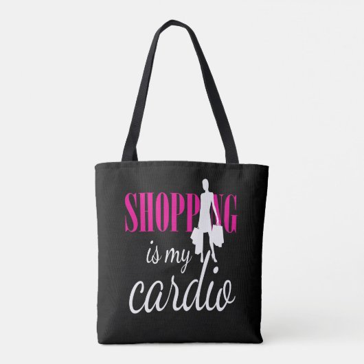 Shopping ist meine Cardio Graphic Print (v2) Tasche (Rückseite)