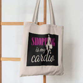 Shopping ist meine Cardio Graphic Print (v2) Tragetasche