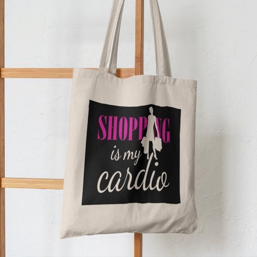 Shopping ist meine Cardio Graphic Print (v2) Tragetasche
