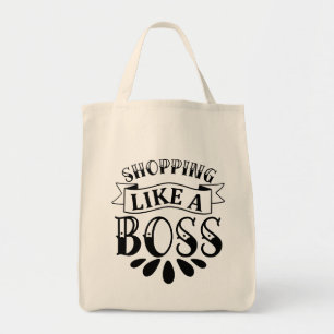Shopping Like A Boss Typografie  Tragetasche