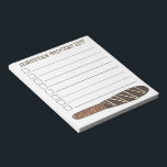 Shopping List für Schokoladensuppe Notizblock<br><div class="desc">Im Notepad Design wird eine originale Marker-Abbildung einer schokoladengetränkten Brezel-Stange gezeigt. Ideal für Ihre Einkaufsliste! Personalisieren Sie einfach mit Ihren Informationen. Viele zusätzliche illustrierte Notizblöcke sind auch in diesem Shop erhältlich. Dieses Design ist auch auf anderen Produkten erhältlich. Sehen Sie nicht, wonach Sie suchen? Brauchen Sie Hilfe bei der Anpassung?...</div>