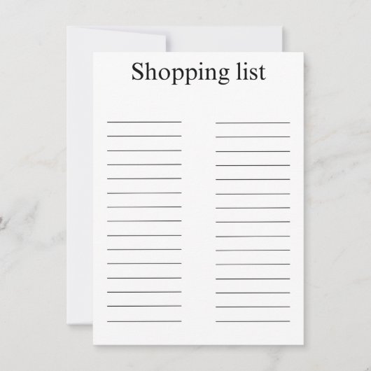 Shopping list mitteilungskarte (Vorderseite)