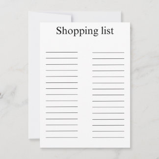 Shopping list mitteilungskarte