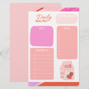Shopping List Pastel Pink Tägliche Mahlzeiten Briefpapier