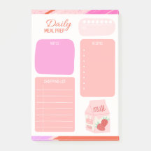 Shopping List Pastel Pink Tägliche Mahlzeiten