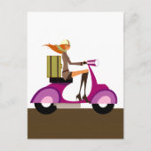 Shopping mit Scooter Postkarte (Vorderseite)