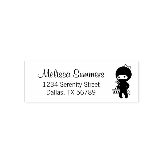 Shopping Ninja Girl Address Permastempel (Design)