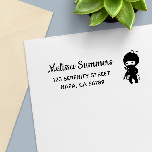 Shopping Ninja Girl Address Permastempel