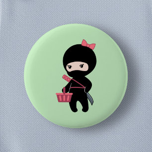 Shopping Ninja Girl auf Green Button