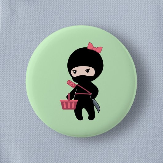 Shopping Ninja Girl auf Green Button
