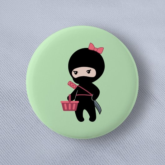 Shopping Ninja Girl auf Green Button