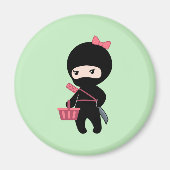 Shopping Ninja Girl auf Green Magnet (Vorne)