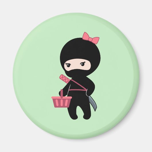 Shopping Ninja Girl auf Green Magnet (Vorne)