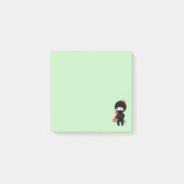 Shopping Ninja Girl auf Green Post-it Klebezettel (Vorderseite)