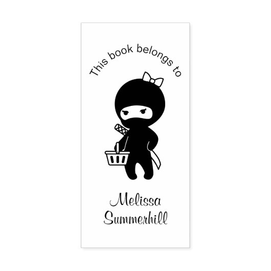 Shopping Ninja Girl Buchzeichen Gummistempel (Prägung)
