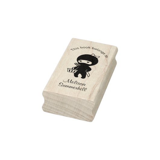 Shopping Ninja Girl Buchzeichen Gummistempel (Stempel)