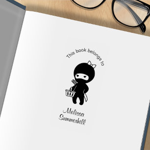 Shopping Ninja Girl Buchzeichen Gummistempel