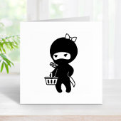 Shopping Ninja Girl Gummistempel
