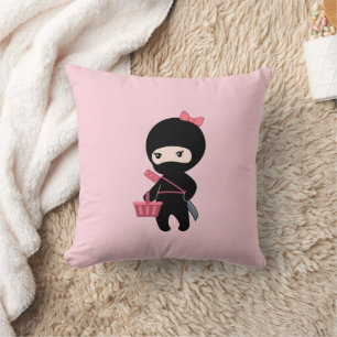 Shopping Ninja Girl On Pink Kissen