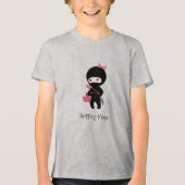 Shopping Ninja Girl Tri-Blend Shirt (Vorderseite)