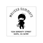 Shopping-Ninja-Mädchen-Arch-Adresse Gummistempel (Prägung)