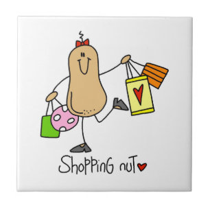 Shopping Nut T-Shirts und Geschenke Fliese