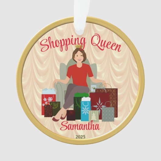 Shopping Queen Acrylic Ornament (Vorderseite)
